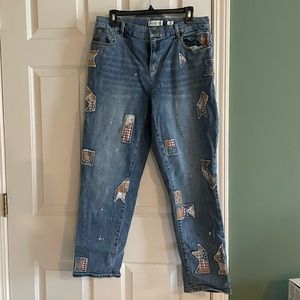 Cold Water Creek. Patch work jeans. Size 14